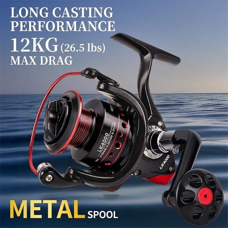 Trolling Reel - Mulinello da Pesca Spinning in Metallo,