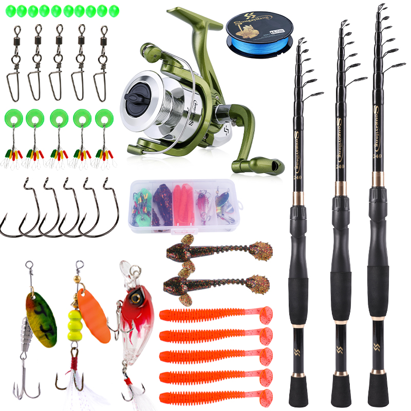 Spincast Reel - Sougayilang telescopico Fishing Combo 1.8-2.4m canna